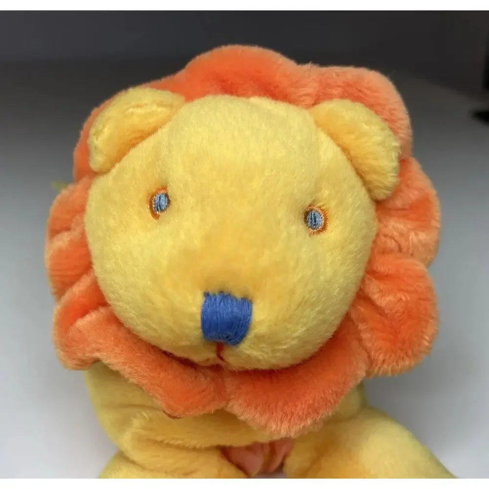 Vintage Gymboree Lion Plush Yellow Orange 5.5” Mini Small Stuffed Animal Lovey